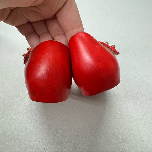 Mini Melissa Red Mickey & Minnie Mouse Kissing Rubber Shoes Baby 7 Dressy Wedge - Picture 5 of 8